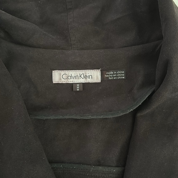 Black, lightly shimmered Calvin Klein side zip jacket - Picture 2 of 4